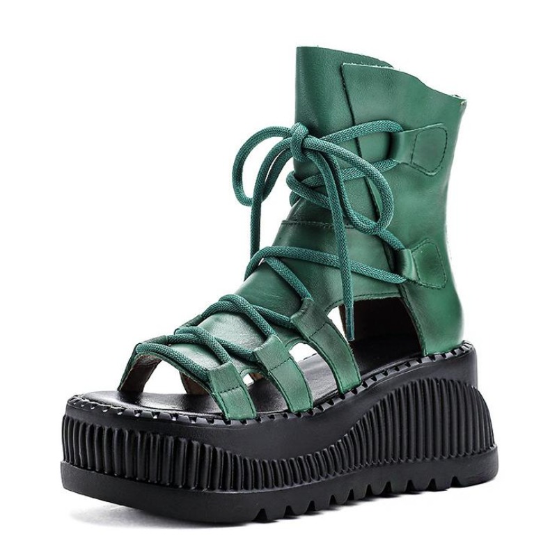 Ethnic Fashion For Ladies - Bottines ethniques en cuir véritable de