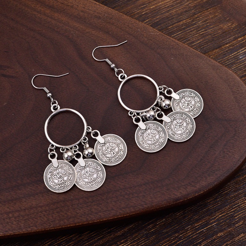 Ethnic Fashion Co In - Boucles d'oreilles circulaires en pièce de