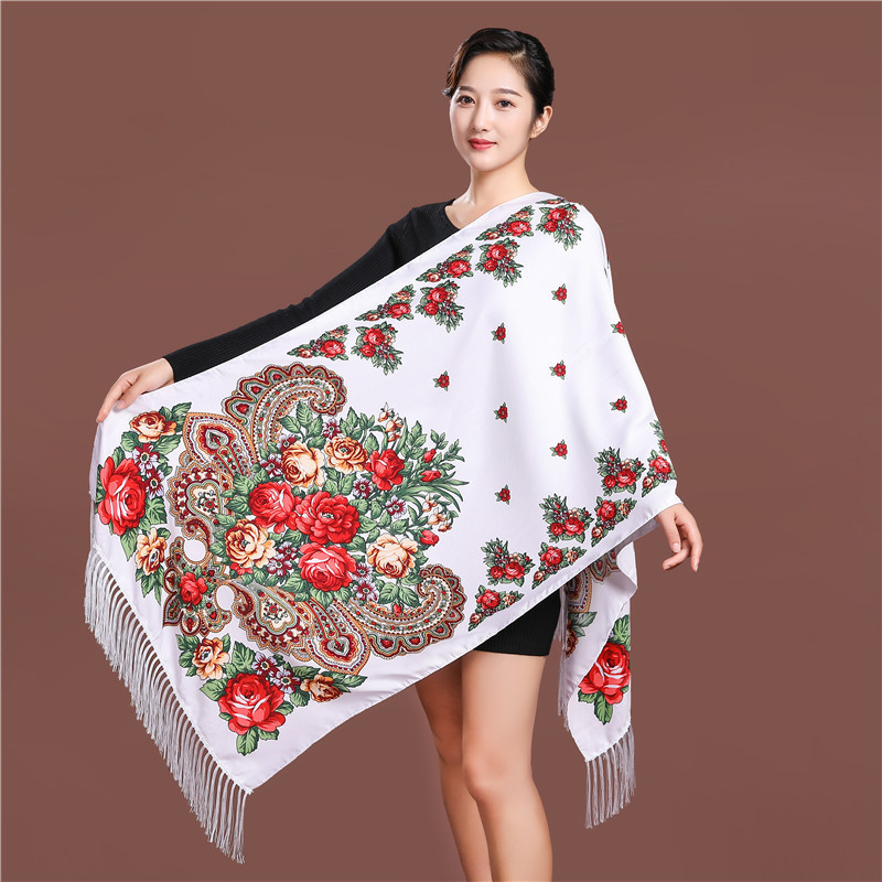 Ethnic Fashion For Ladies - Châle à franges ethnique imprimé floral
