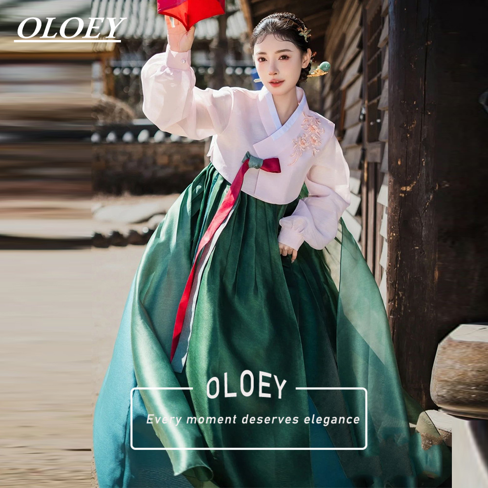 Hanbok Modern Set - OLOEY Robe Hanbok élégante verte coréenne
