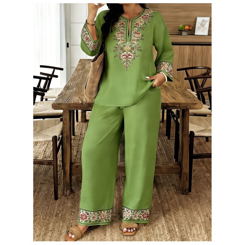 Chemise et pantalon imprimés r - Ethnic Fashion For Ladies avis et prix