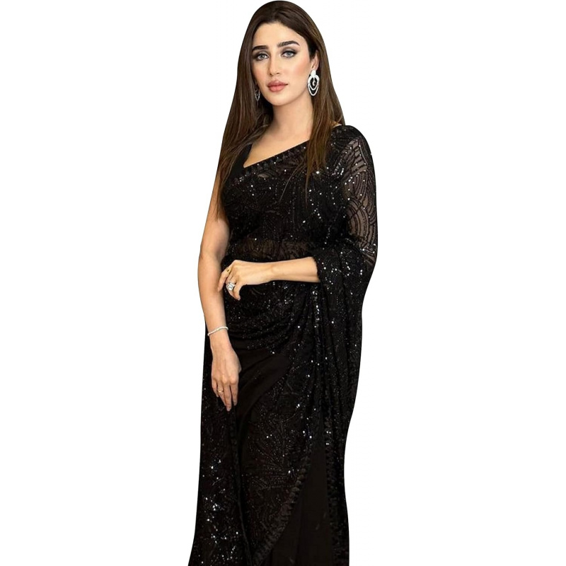 Sari en Georgette brodé de seq - Saree Georgette Women avis et prix