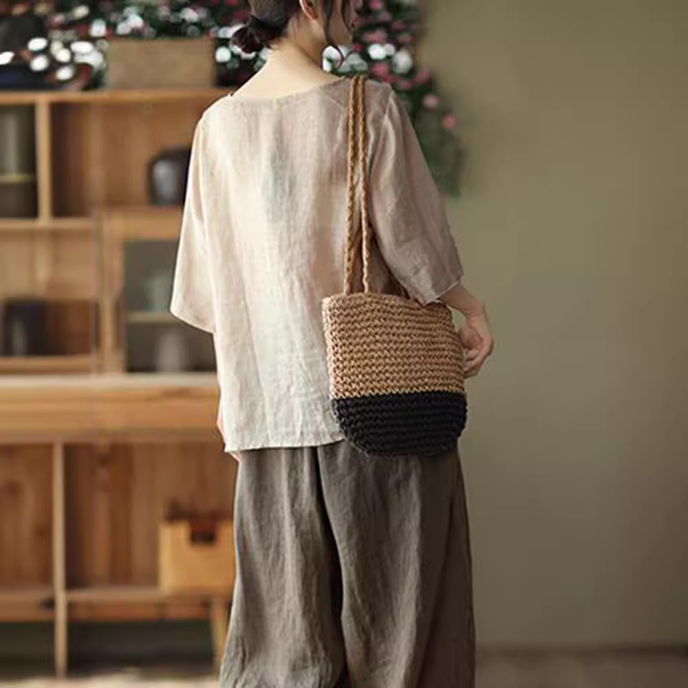 Chemisier d'été rétro en coton - Ethnic Fashion For Ladies avis et prix
