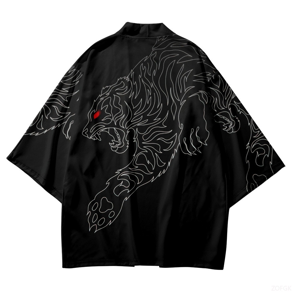 Kimono noir à col ouvert pour  - Haori Japanese Jacket avis et prix