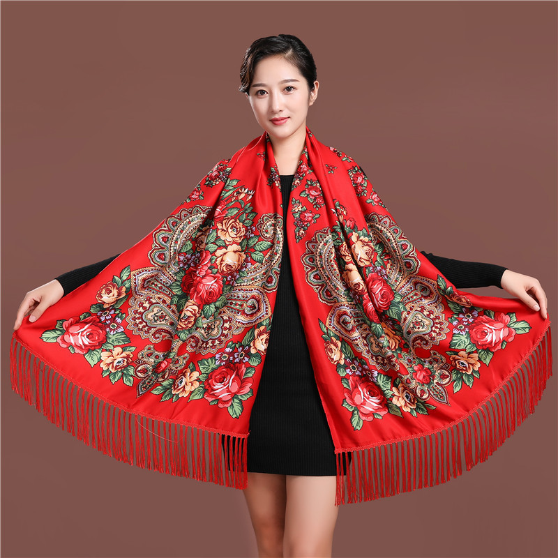 Châle à franges ethnique impri - Ethnic Fashion For Ladies avis et prix