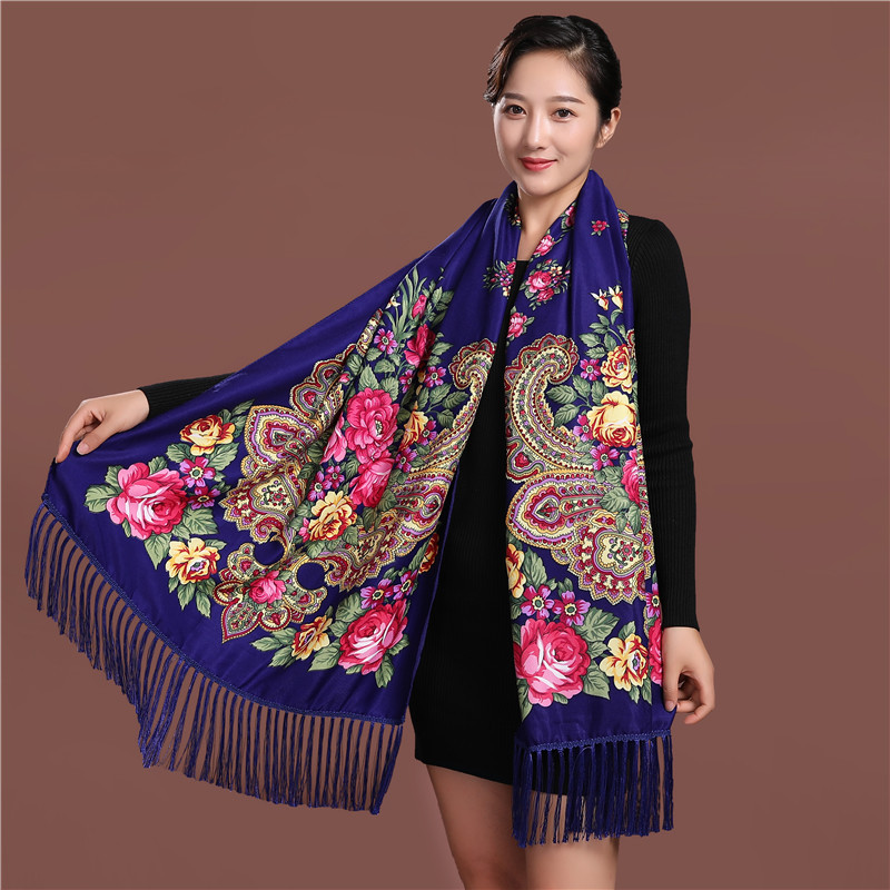 Châle à franges ethnique impri - Ethnic Fashion For Ladies avis et prix