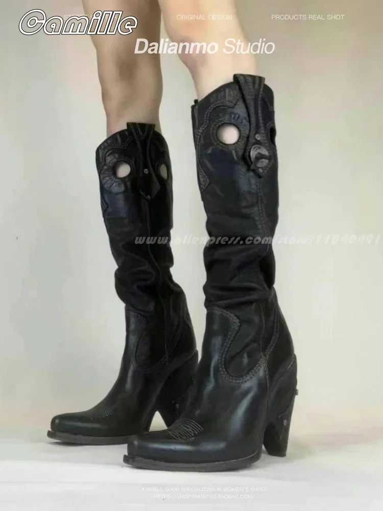Bottes en cuir plissées All-Ma - Ethnic Fashion For Ladies avis et prix