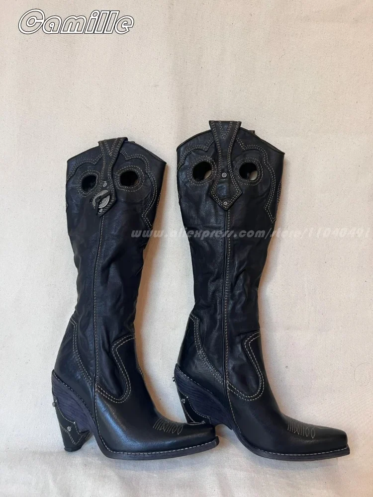 Bottes en cuir plissées All-Ma - Ethnic Fashion For Ladies avis et prix