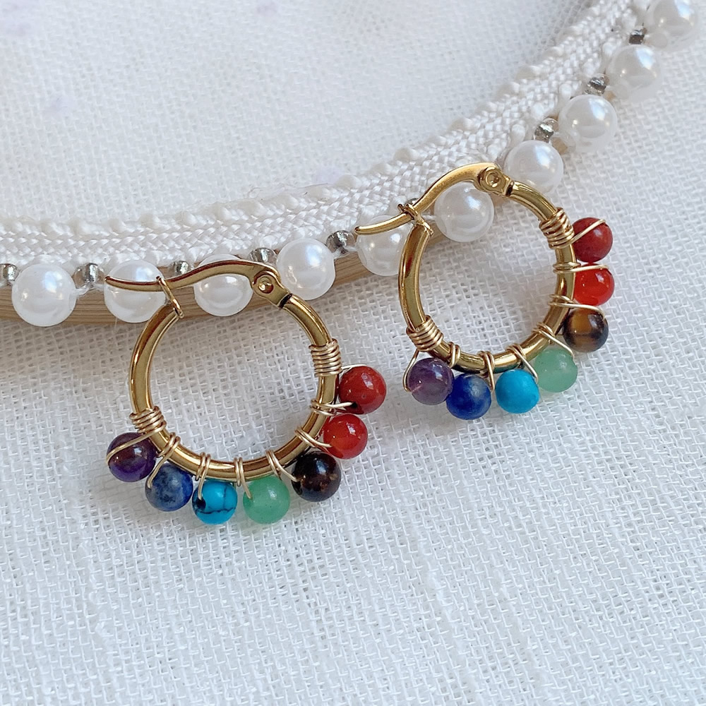 Boucles d'oreilles en pierre n - Aura Ethnic Fashion avis et prix